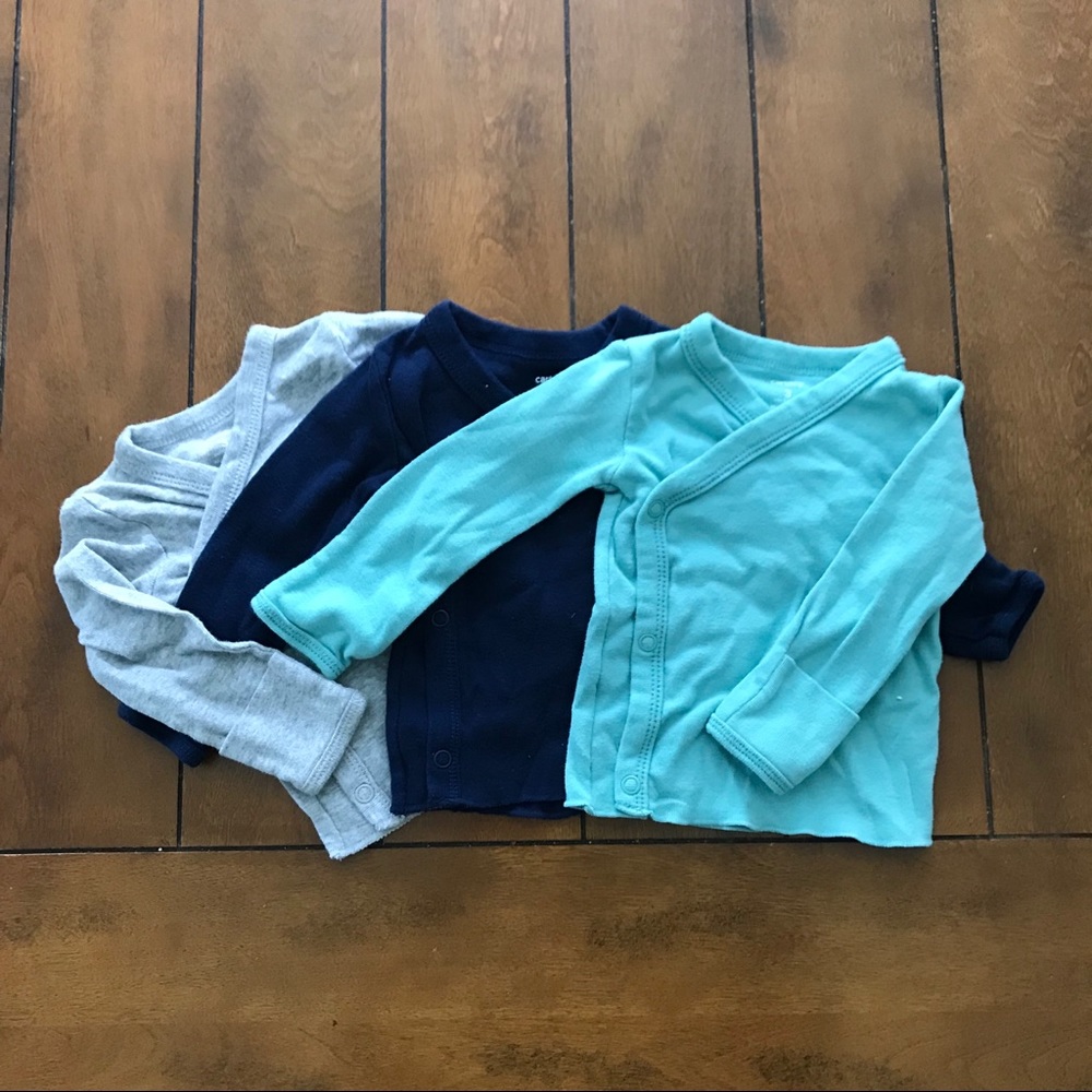 Set of 3 Gerber snap long sleeve shirts